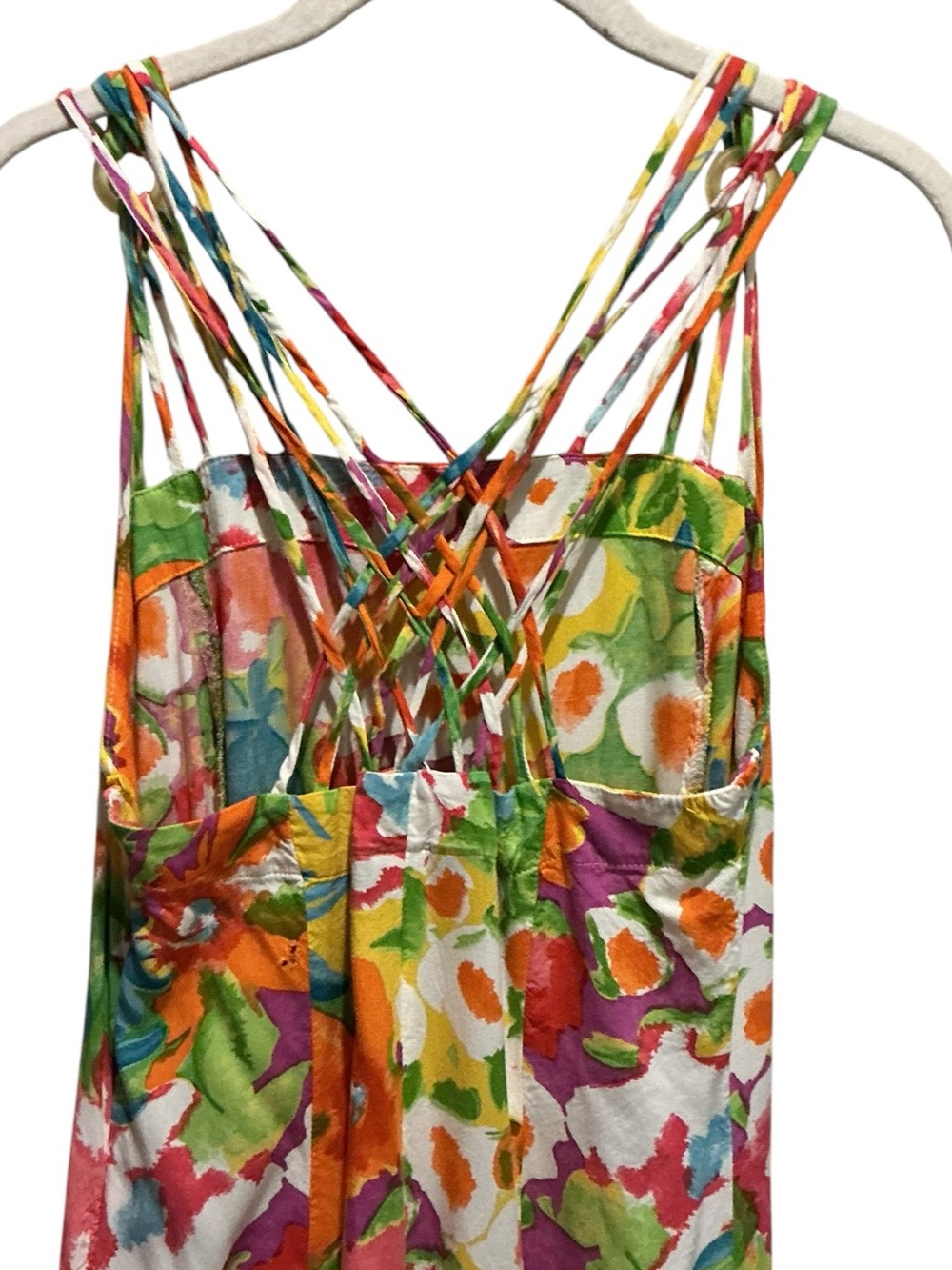 Howard Wolf Women’s Floral Print Design, Strappy Back Maxi Dress - Picture 6 of 14